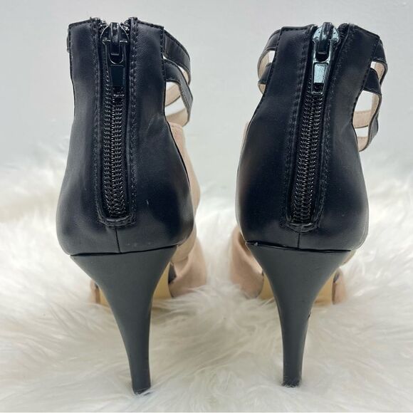 bucco capensis | suede t-strap pump 7.0 4” heel, back zipper. - Picture 6 of 11